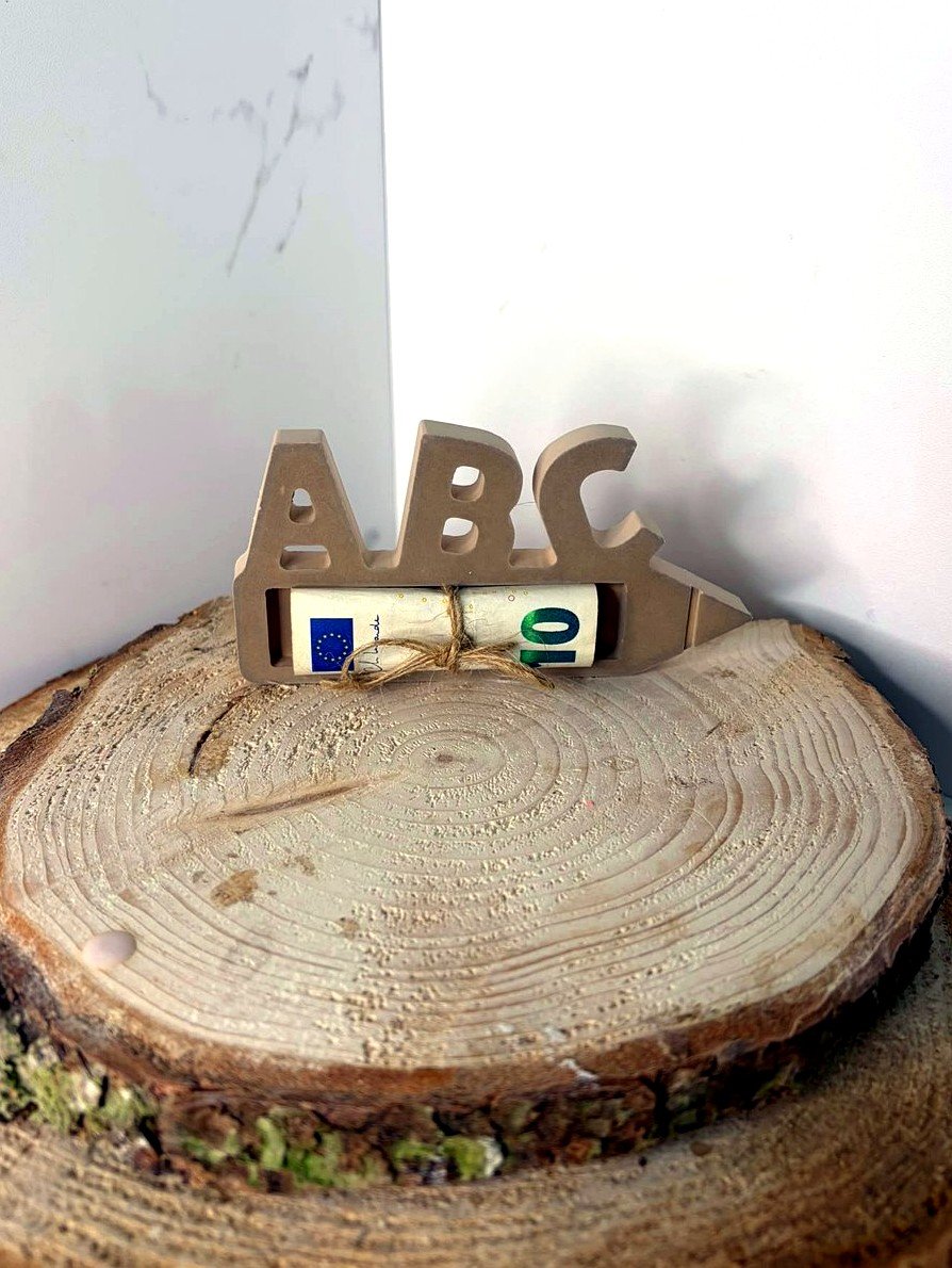 Handgemachtes ABC-Geldgeschenk