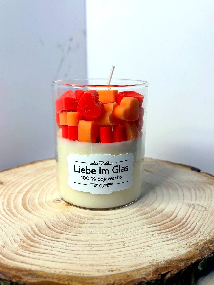 Sojawachskerze im Glas